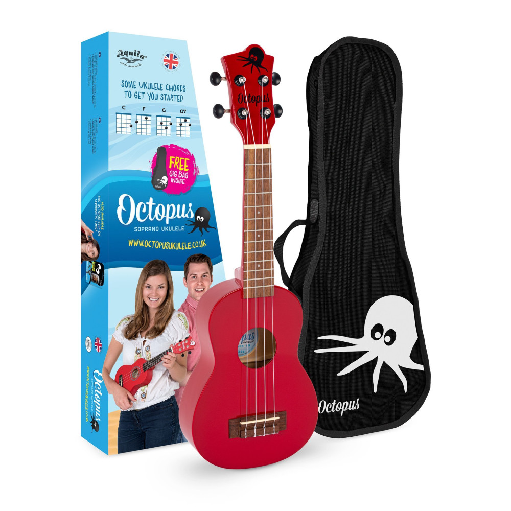UKELELE SOPRANO - OCTOPUS UK-205RDS ROJO