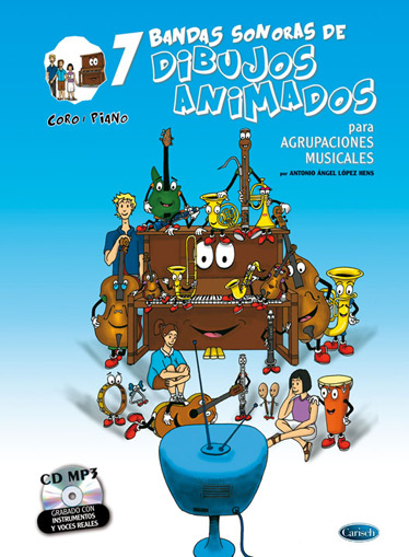 ALBUM - DIBUJOS ANIMADOS (BANDAS SONORAS) CORO Y PIANO +CD MP3 (AGRUPACIONES MUS.)