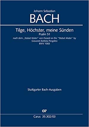 PERGOLESI (AR.BACH J.S) - PSALM 51 TILGE HOCHSTER MEINE SUNDEN BWV1083 URTEXT