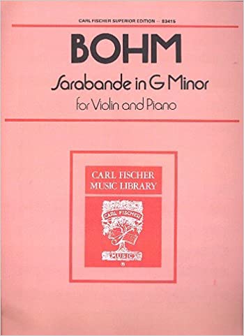 BOHM C. - SARABANDE SOL m - (VIOLIN/PIANO)