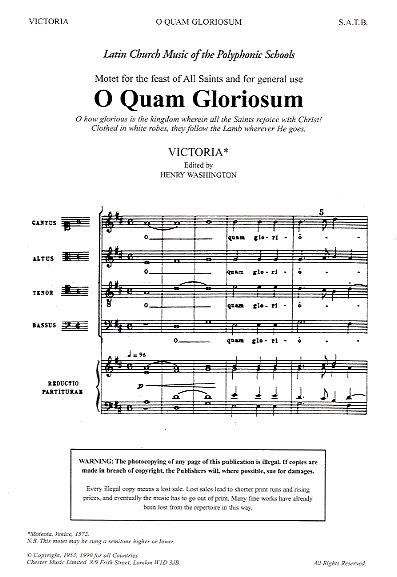 VICTORIA T. - O QUAM GLORIOSUM MOTETE SATB