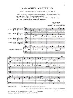 VICTORIA T.L. - MOTETE O MAGNUM MYSTERIUM     SATB -
