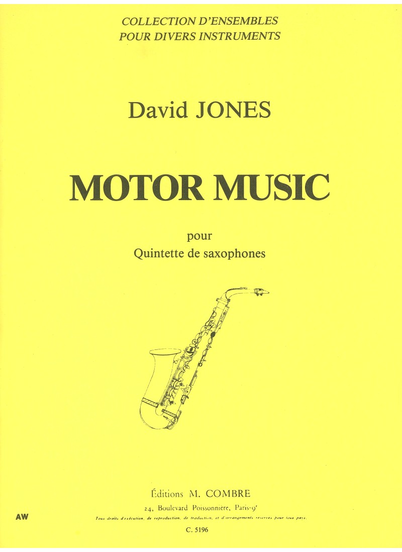 JONES D. - MOTOR MUSIC (SC+PT) (SAATB) -