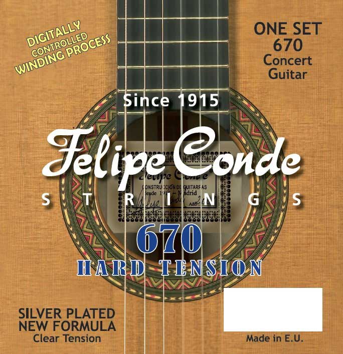 CUERDA GUITARRA CLASICA - FELIPE CONDE 670 CONCERT JUEGO (HARD TENSION)