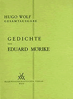 WOLF H. - CANCIONES SOBRE POEMAS EDUARD MÖRIKE W.1
