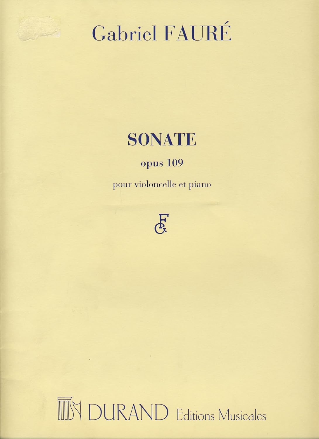 FAURE G. - SONATA Nº1 - OP.109