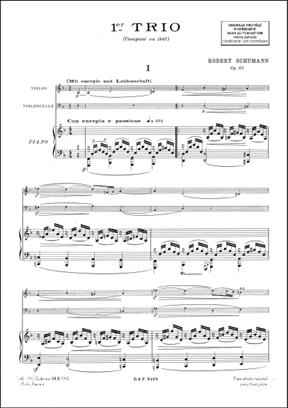 SCHUMANN R. - TRIO Nº1 (SC+PT)    V/VCP - OP.63 2