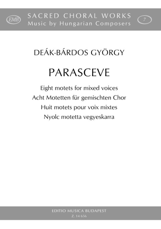DEAK BARDOS G. - PARASCEVE 8 MOTETES VOCES MIXTAS