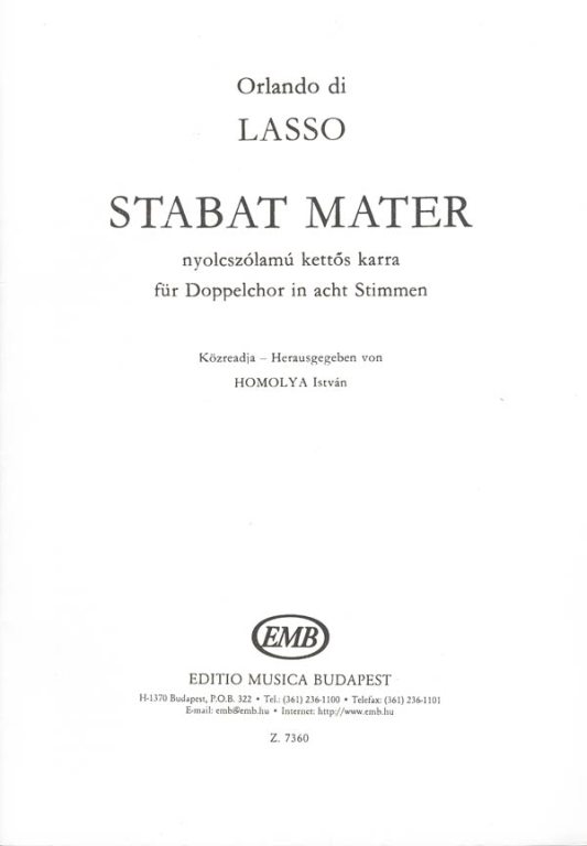 DI LASSO O. - STABAT MATER doble coro
