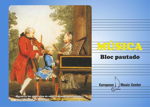 BLOCK - (ESPIRAL) PEQUEÑO APAISADO 4 PAUTAS (MOZART)