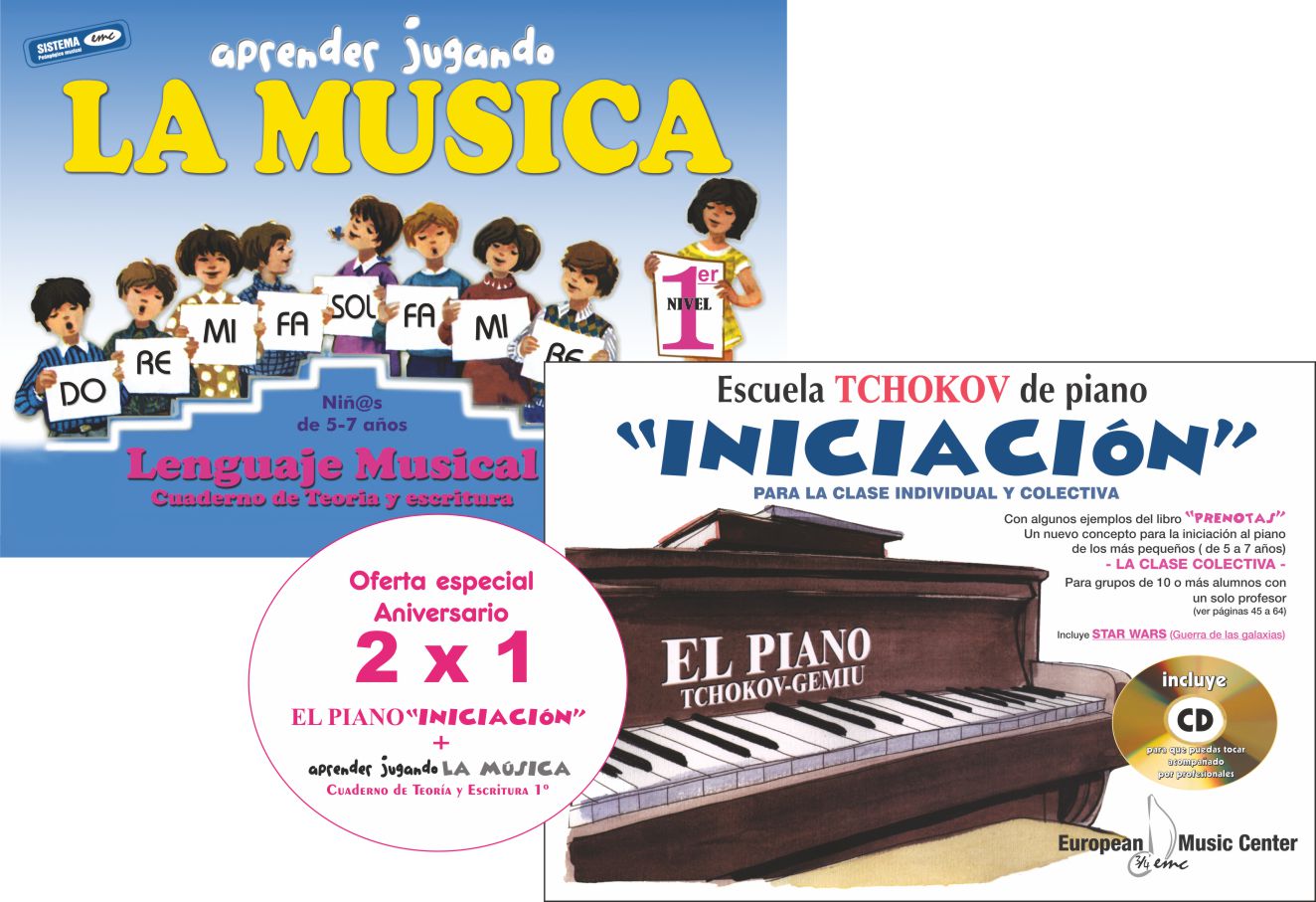 TCHOKOV-GEMIU - EL PIANO INICIACION A LA MUSICA + APRENDER JUGANDO TEORIA 1 (PACK)