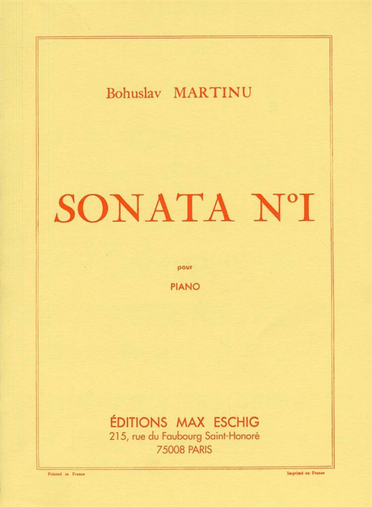 MARTINU B.- SONATA Nº1 (PIANO)