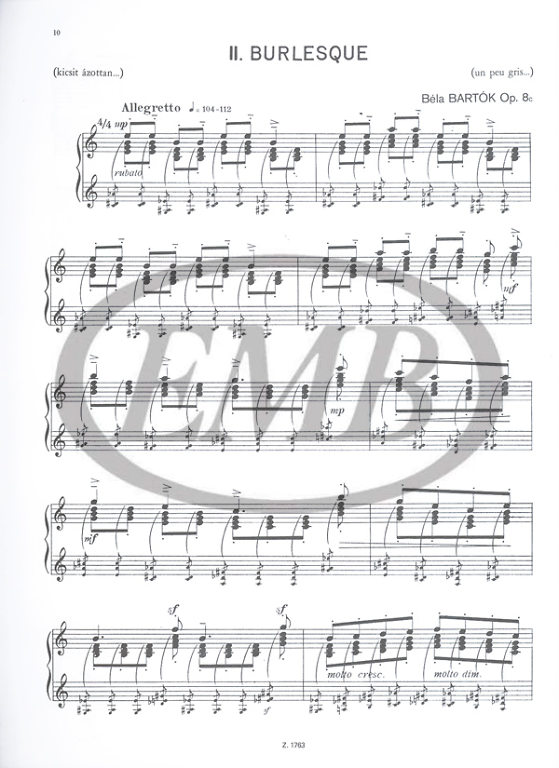 BARTOK B. - BURLESCAS (3) - OP.8C 3