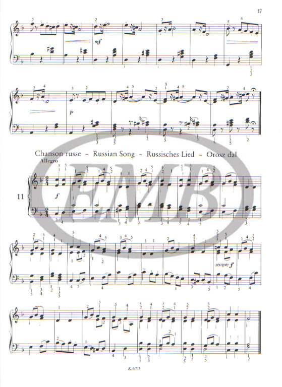 TCHAIKOVSKY P.I. - ALBUM DE LA JUVENTUD - OP.39 3