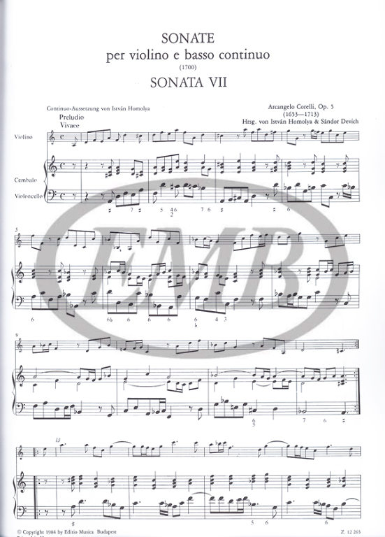 CORELLI A. - SONATAS V.2 (7-12) URTEXT (12) - OP.5 2