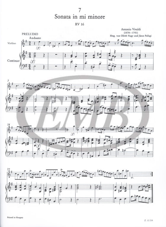 VIVALDI A. - SONATAS V.2 (7-12) (12) - OP.2 2