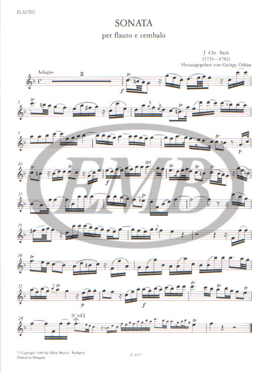 BACH J.C. - SONATA URTEXT - 2