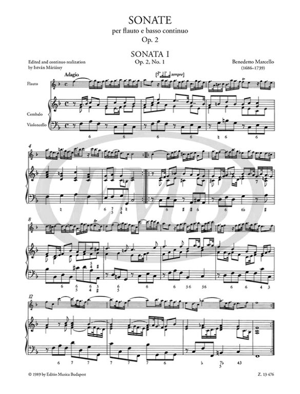 MARCELLO B. - SONATAS V.1 URTEXT (1-6) (12) - OP.2 2