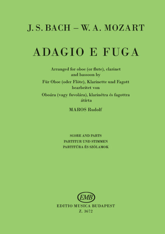 caravana Edredón Guijarro BACH/MOZART - ADAGIO Y FUGA (SC+PT) OB(FL)/CL/FG - [EMH49494] - 5,41€ :  Todonotas: Accesorios, Instrumentos, Libros y partituras musicales
