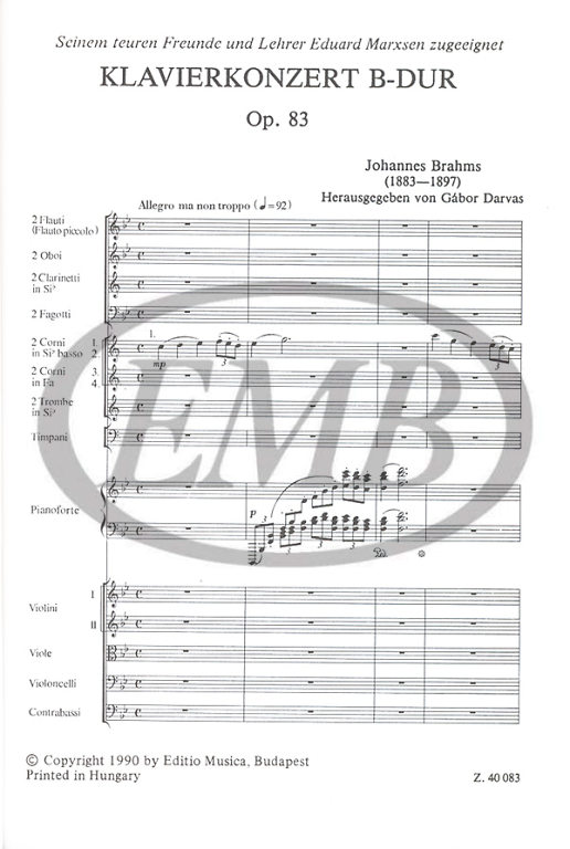 BRAHMS J. - CONCIERTO Nº2 SIb M (P) -(BOLSILLO) 3