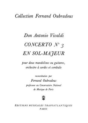 VIVALDI A. - CONCIERTO Nº3 SOL M (MANDOLINAS) - RV.532