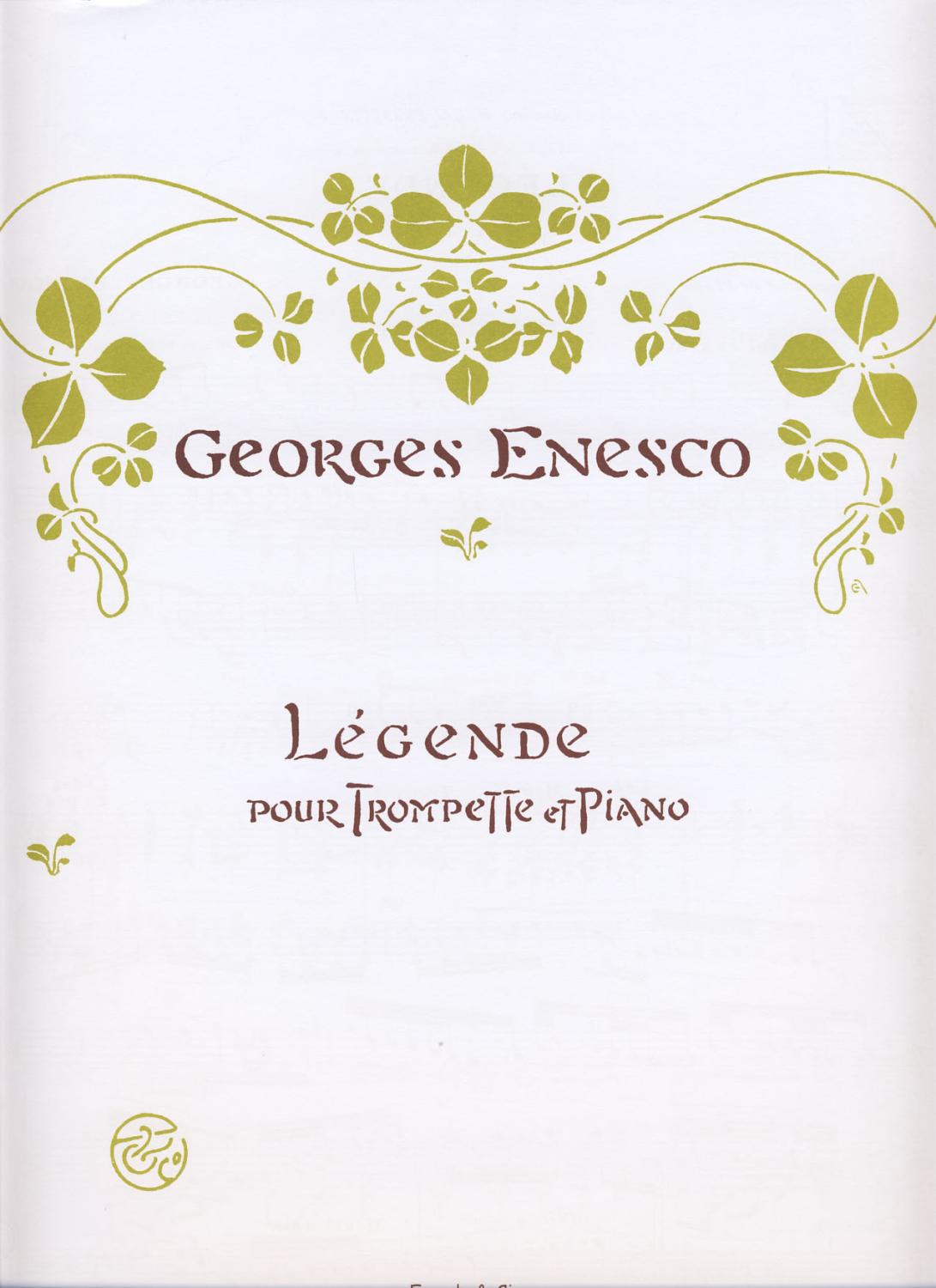 ENESCO G. - LEYENDA  (TROMPETA Y PIANO )