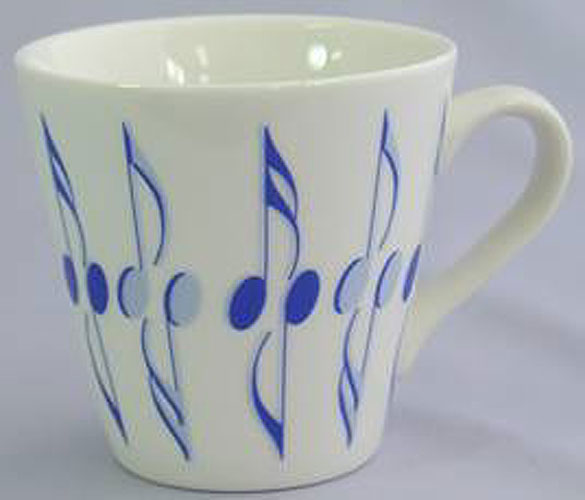 REGALO- JARRA PEQUEÑA BLANCA(NOTAS AZULES) *DESCATALOGADO*