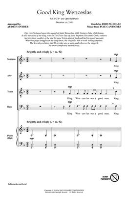 NEALE/ SNYDER - GOOD KING WENCESLAO CORO SATB 2