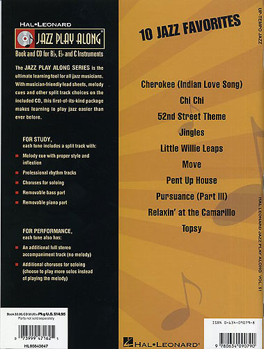 ALBUM- UP-TEMPO JAZZ FAVOURITES V.51 +CD (Bb,Eb,C)