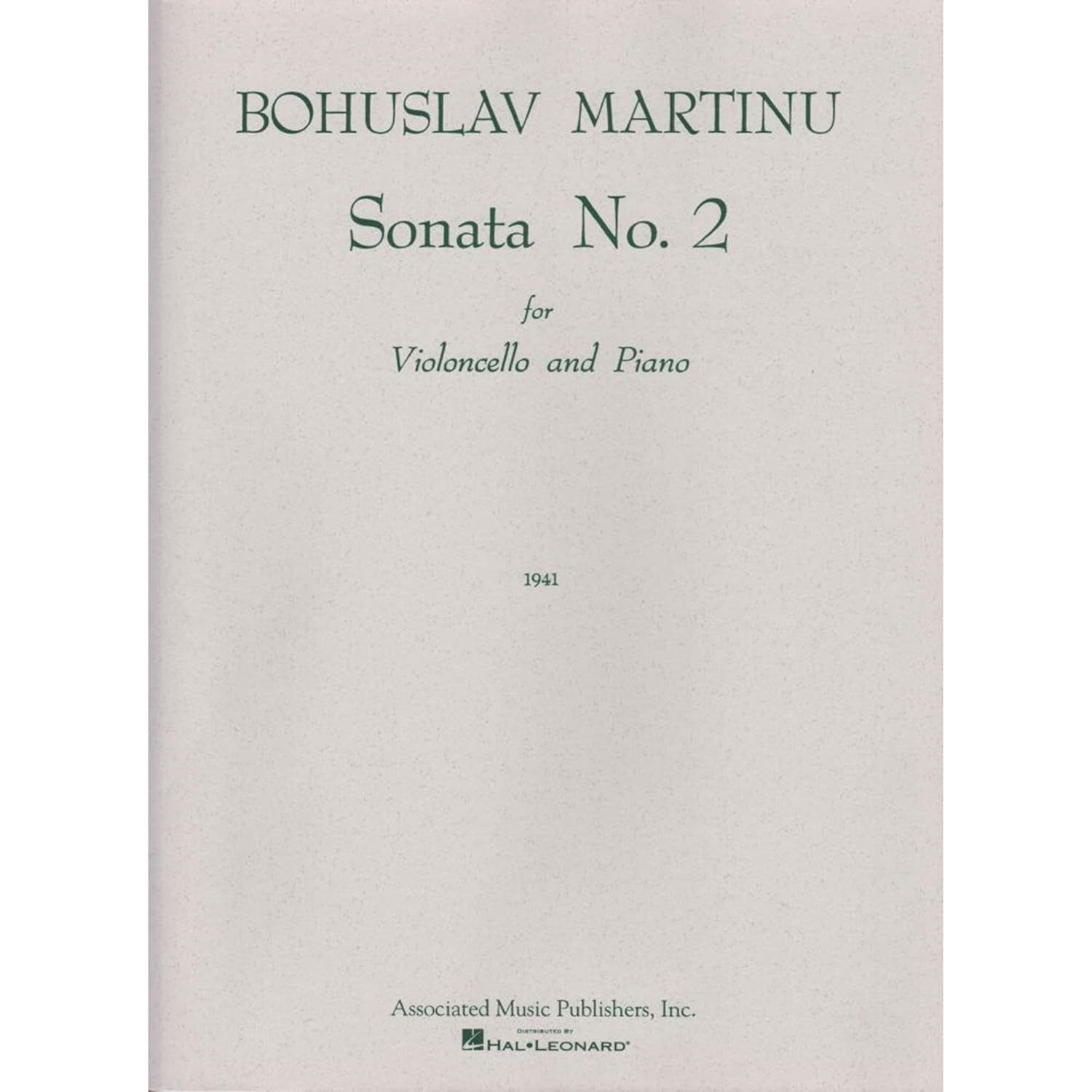 MARTINU B. - SONATA Nº 2 (1941) CELLO Y PIANO