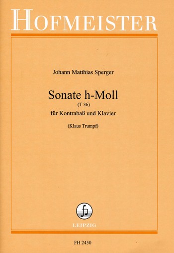SPERGER J.M. - SONATA SI m - T36 - CONTRABAJO Y PIANO
