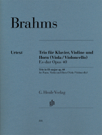 BRAHMS J. - TRIO MIB M OP.40 URTEXT PIANO VIOLIN Y TROMPA ( VIOLA O VIOLONCHELO )
