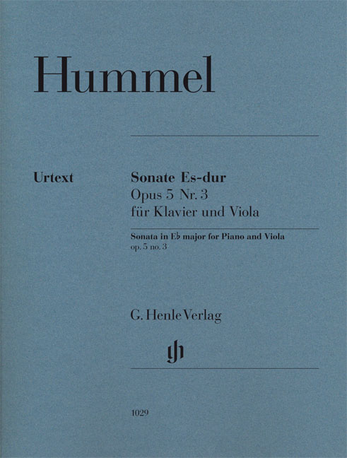 HUMMEL J.N. - SONATA MIb M OP.5 Nº3 - URTEXT -VIOLA Y PIANO