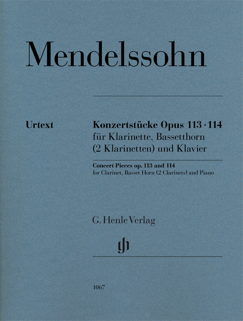 MENDELSSOHN F. - PIEZAS DE CONCIERTO (2) - OP.113/114   URTEXT - CL/BASSET HORN(2 CL)/P