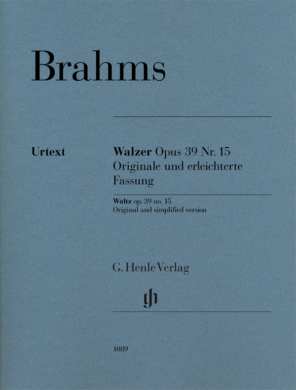 BRAHMS J. - VALSES OP.39 N.15 VERSION ORIGINAL Y SIMPLIFICADA URTEXT