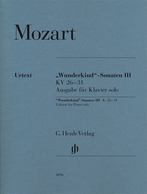 MOZART W.A. - "WUNDERKIND" -SONATEN III KV 26-31  URTEXT -