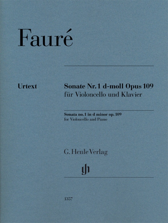 FAURE G. - SONATA Nº 1 RE m OP.109 URTEXT (VCP)