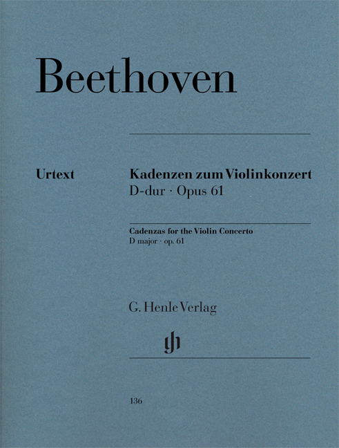 BEETHOVEN L.V. - CADENCIAS DEL CONCIERTO RE M URTEXT - OP.61  V/P)