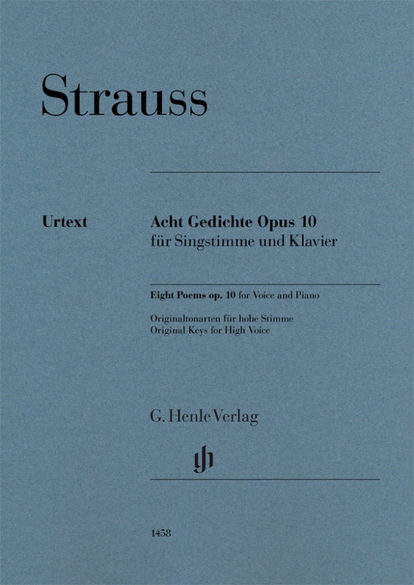 STRAUSS R. - POEMAS OP.10 (8) ACHT GEDICHTE URTEXT
