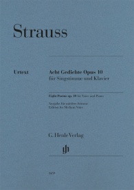 STRAUSS R. - POEMAS OP.10 (8) ACHT GEDICHTE URTEXT  VOZ MEDIA