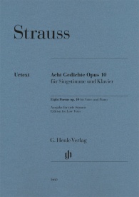 STRAUSS R. - POEMAS OP.10 (8) ACHT GEDICHTE URTEXT  VOZ BAJA