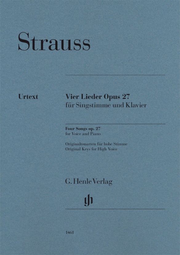 STRAUSS R. - LIEDER OP.27 (4) CLAVE ORIGINAL VOZ ALTA URTEXT)