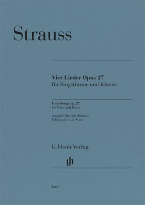 STRAUSS R. - LIEDER OP.27 (4) CLAVE ORIGINAL VOZ BAJA URTEXT)