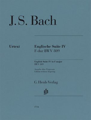 BACH SUIT INGLESA Nº 4 FA M BWV 809 URTEXT