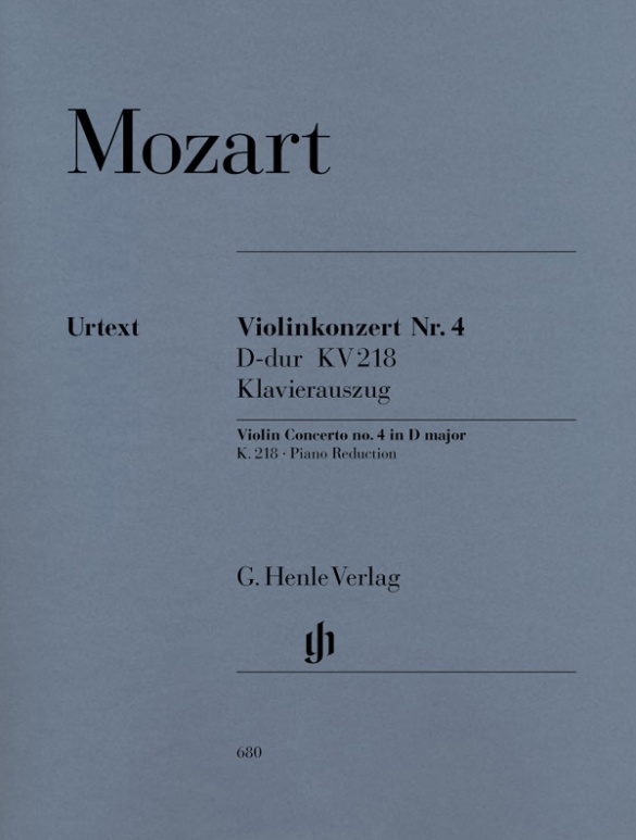 MOZART W.A. - CONCIERTO Nº4 RE M URTEXT - KV.218 -VIOLIN Y PIANO