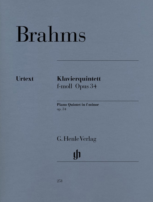 BRAHMS J. - QUINTETO CON PIANO FA m OP. 34 URTEXT