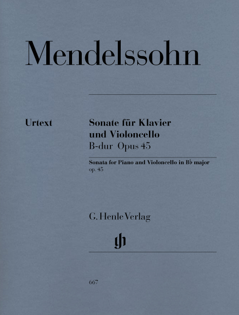 MENDELSSOHN F. - SONATA SIb M OP.45  URTEXT -VIOLONCHELO