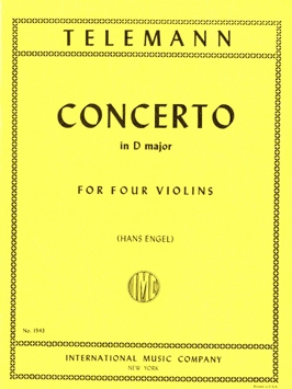 TELEMANN G.P. - CONCIERTO RE M - 4 VIOLINES