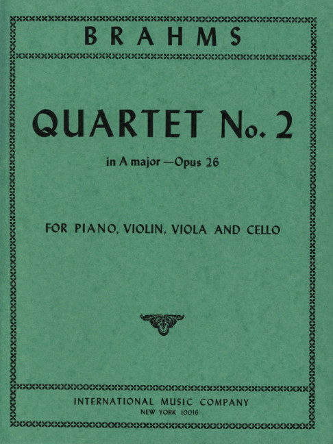 BRAHMS J. - CUARTETO Nº2 LA M (SC+PT) V/VA/VCP - OP.26