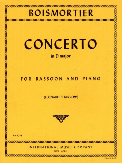 BOISMORTIER J.B. - CONCIERTO RE M - OP.26